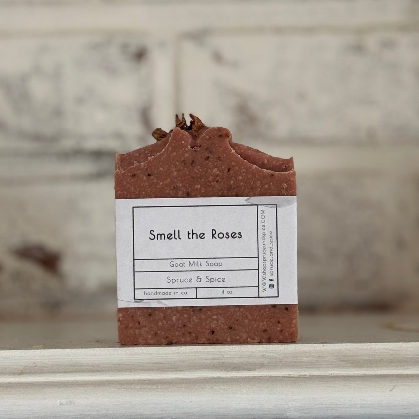 Smell the Roses | Phthalate and Paraben Free | Endocrine Disruptor Free | Goat Milk Soap | Goat Milk Bar | Sensitive Skin | Soap Top | Artisan Soap | Handmade Soap | Bath and Body |