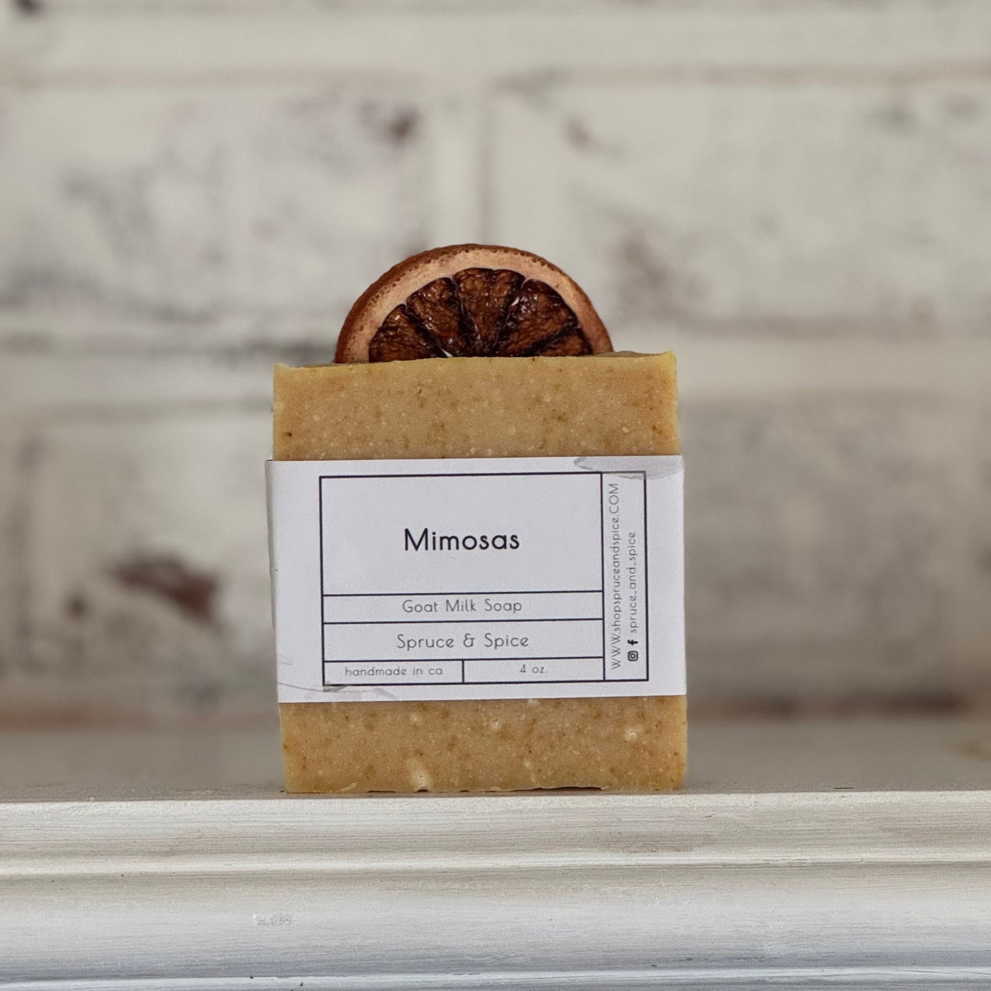 Mimosas | Phthalate and Paraben Free | Endocrine Disruptor Free | Goat Milk Soap | Goat Milk Bar | Sensitive Skin | Soap Top | Artisan Soap | Handmade Soap | Bath and Body |