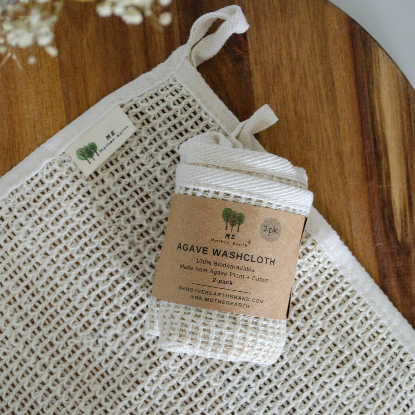 Natural Agave Washcloth 2-Pack | Exfoliating Cloth | Lathers Great