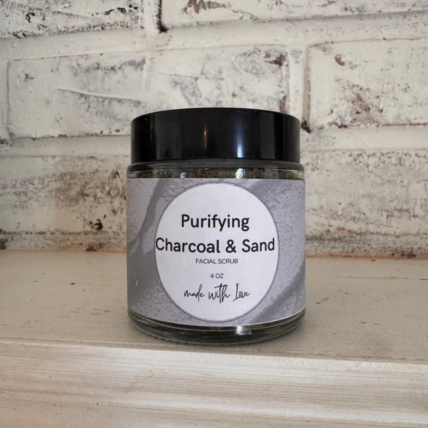 Purifying Charcoal & Sand Facial Scrub | Facial Scrub | Activated Charcoal Scrub | Tea Tree Oil Scrub | Detoxifying Scrub |