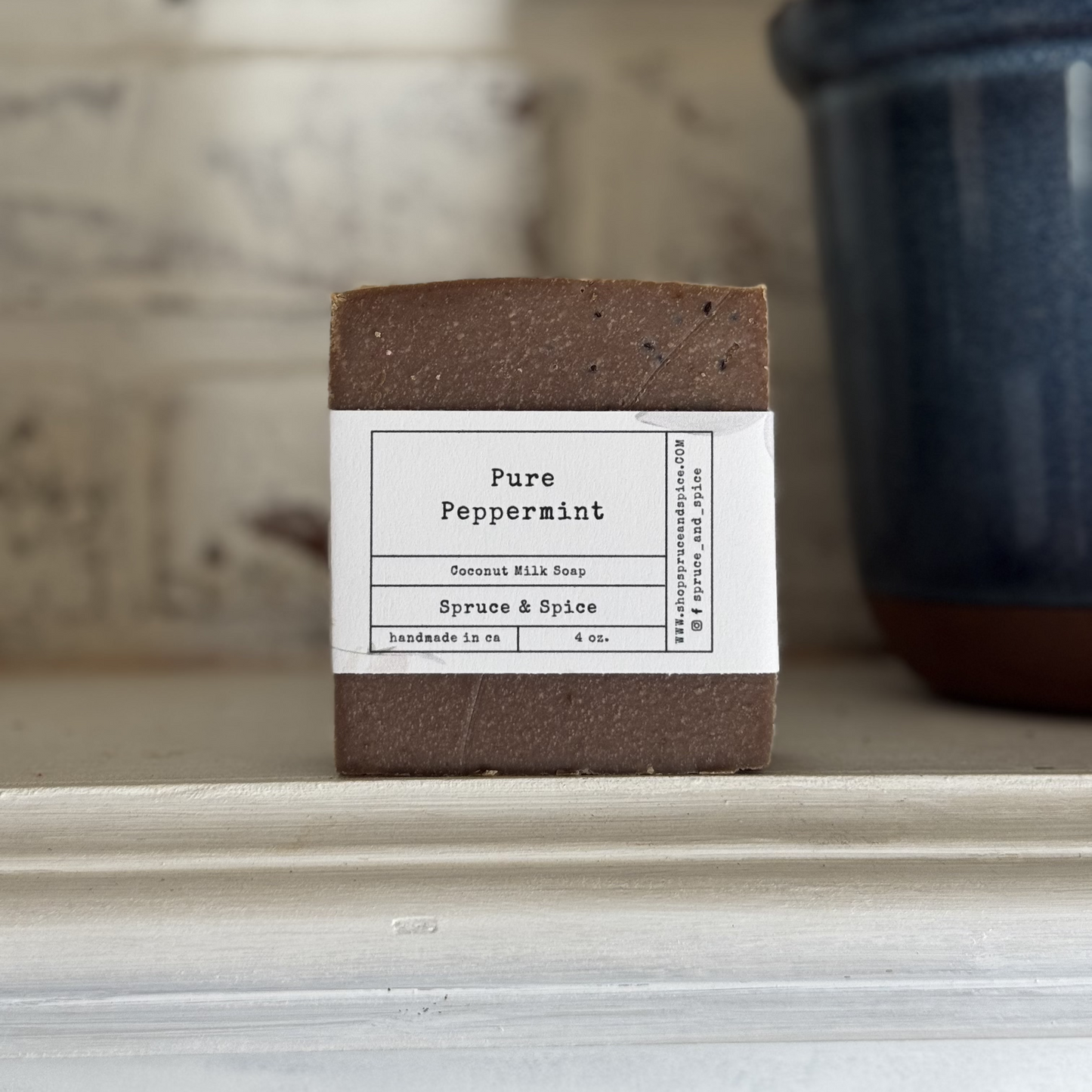 Pure Peppermint | Phthalate and Paraben Free | Endocrine Disruptor Free | Coconut Milk Soap | Coconut Milk Bar | Sensitive Skin | Soap Top | Artisan Soap | Handmade Soap | Bath and Body |