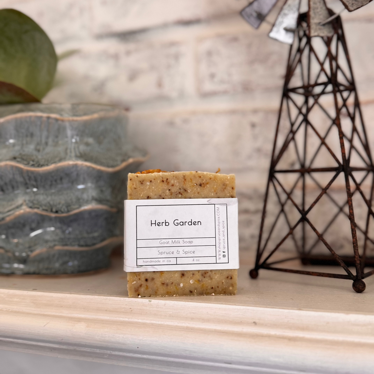 Herb Garden | Phthalate and Paraben Free | Endocrine Disruptor Free | Goat Milk Soap | Goat Milk Bar | Sensitive Skin | Soap Top | Artisan Soap | Handmade Soap | Bath and Body |