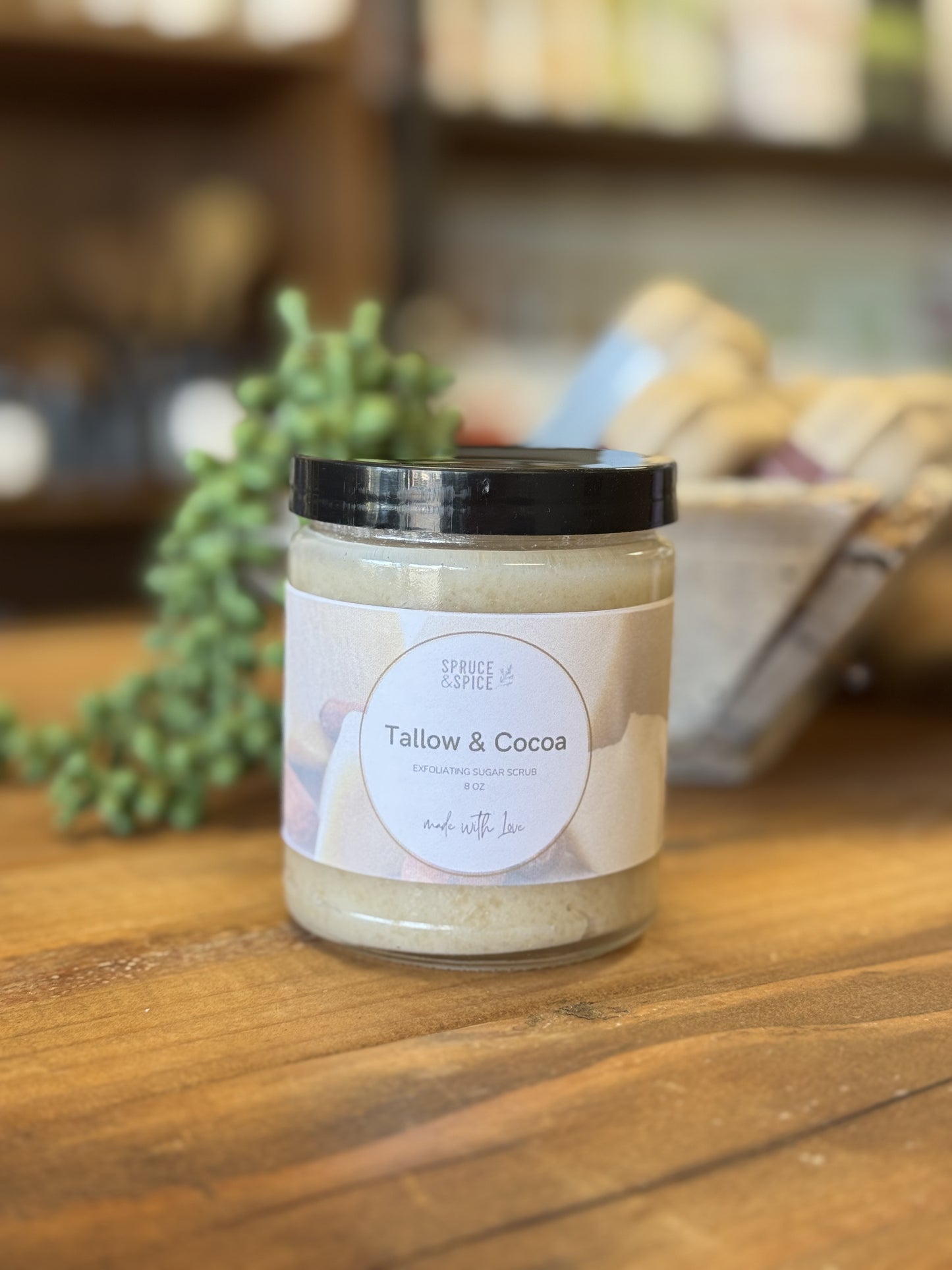 Tallow and Cocoa Butter Sugar Scrub | Tallow Scrub | Exfoliating Scrub | Luxury Scrub | Moisturizing | Smooth Skin