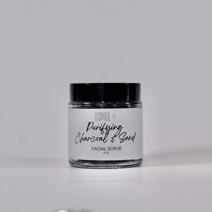 Purifying Charcoal &amp; Sand Facial Scrub | Activated Charcoal Scrub | Detoxifying Scrub |