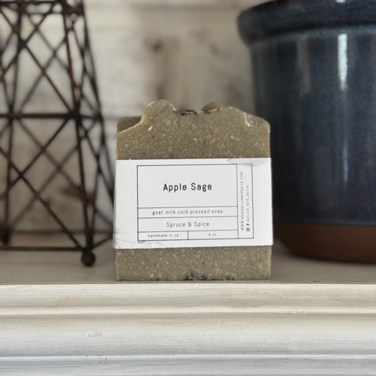 Apple Sage | Phthalate and Paraben Free | Endocrine Disruptor Free | Goat Milk Soap | Goat Milk Bar | Sensitive Skin | Soap Top |  Artisan Soap | Handmade Soap |  Bath and Body |