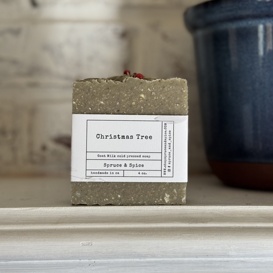 Christmas Tree | Phthalate and Paraben Free | Endocrine Disruptor Free | Goat Milk Soap | Goat Milk Bar | Sensitive Skin | Soap Top |  Artisan Soap | Handmade Soap |  Bath and Body |