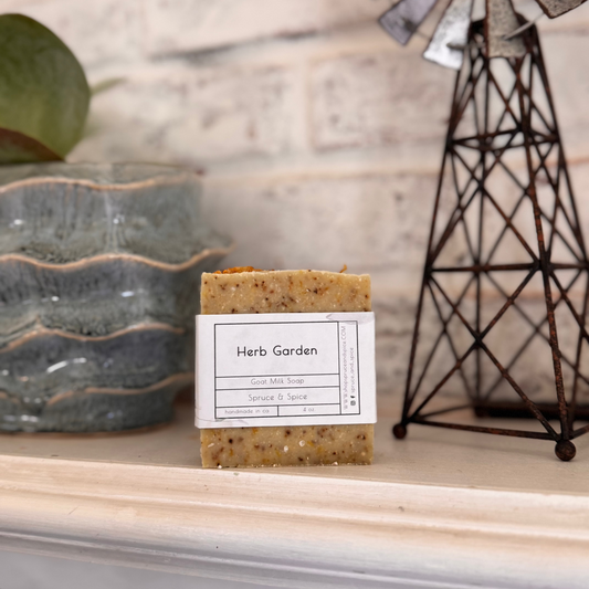 Herb Garden | Phthalate and Paraben Free | Endocrine Disruptor Free | Goat Milk Soap | Goat Milk Bar | Sensitive Skin | Soap Top |  Artisan Soap | Handmade Soap |  Bath and Body |