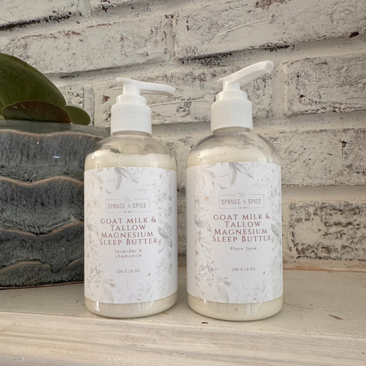 Magnesium Sleep Butter | All Natural Lotion | Artisan Lotion | Nerve Support | Goat Milk | Goat Milk Cream | Handmade Lotion | Dry Skin Lotion | Night Time Lotion | Magnesium Lotion