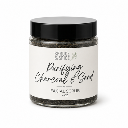 Purifying Charcoal &amp; Sand Facial Scrub | Activated Charcoal Scrub | Detoxifying Scrub |